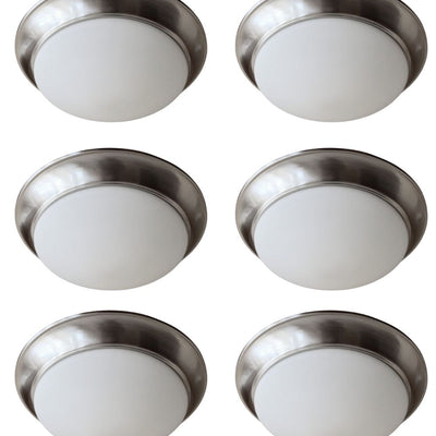 13"w 1-Light LED Flush Mount [6 PACK] Ceiling Lights Brushed Nickel Finish by RP Lighting