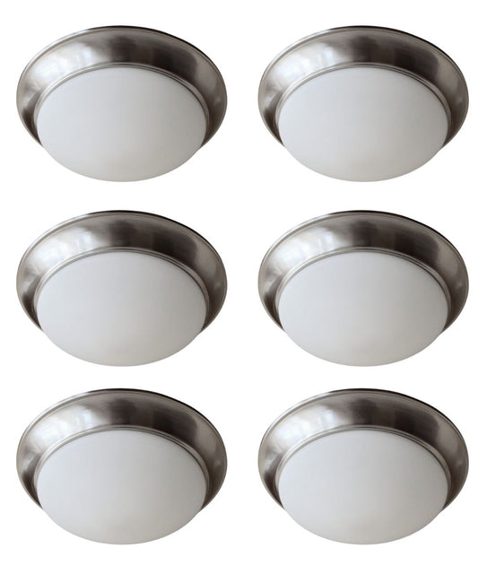 13"w 1-Light LED Flush Mount [6 PACK] Ceiling Lights Brushed Nickel Finish by RP Lighting