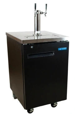 BK Resources DBC-11-24 24-Inch Single-Door Kegerator Beer Dispenser, 1-Keg Capacity, Double Head Tap, Electronic Control
