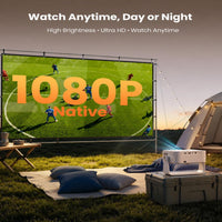 4K Outdoor Projector with Wifi and Bluetooth, Auto Focus & Keystone/Dolby Audio, Built-In Apps Compatible with Netflix/Youtube/Primevideo, Smart Proyector for Home Theater with HDR10+