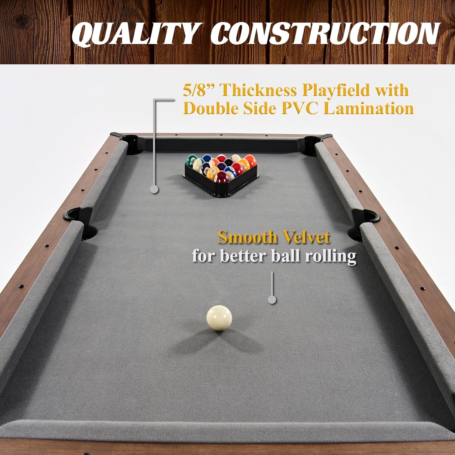 Urban Drop Pocket Pool Table, Premium Billiard Table