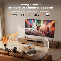 4K Outdoor Projector with Wifi and Bluetooth, Auto Focus & Keystone/Dolby Audio, Built-In Apps Compatible with Netflix/Youtube/Primevideo, Smart Proyector for Home Theater with HDR10+