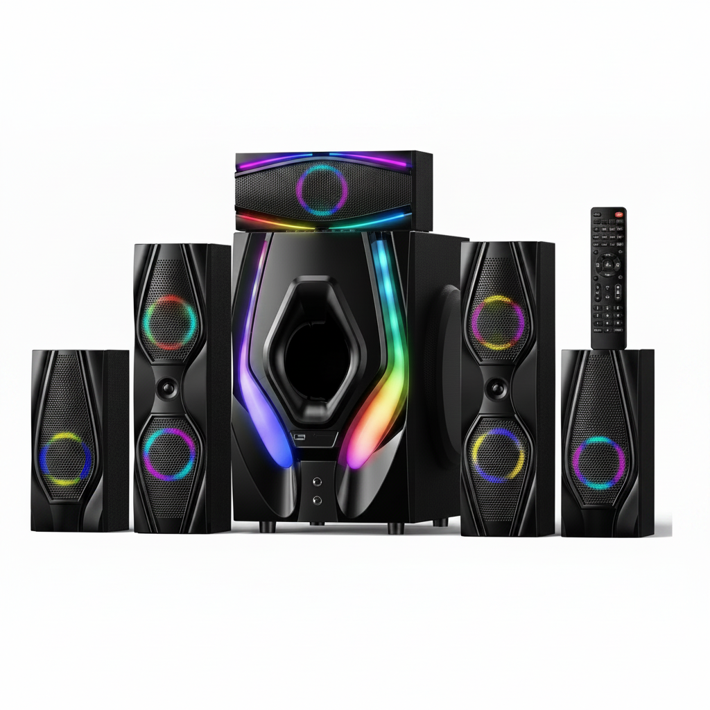 Home Theater Surround Sound System Built to Deliver Cinema Audio, 1200W Peak Power, 5.1 Channel, Bluetooth 5.3