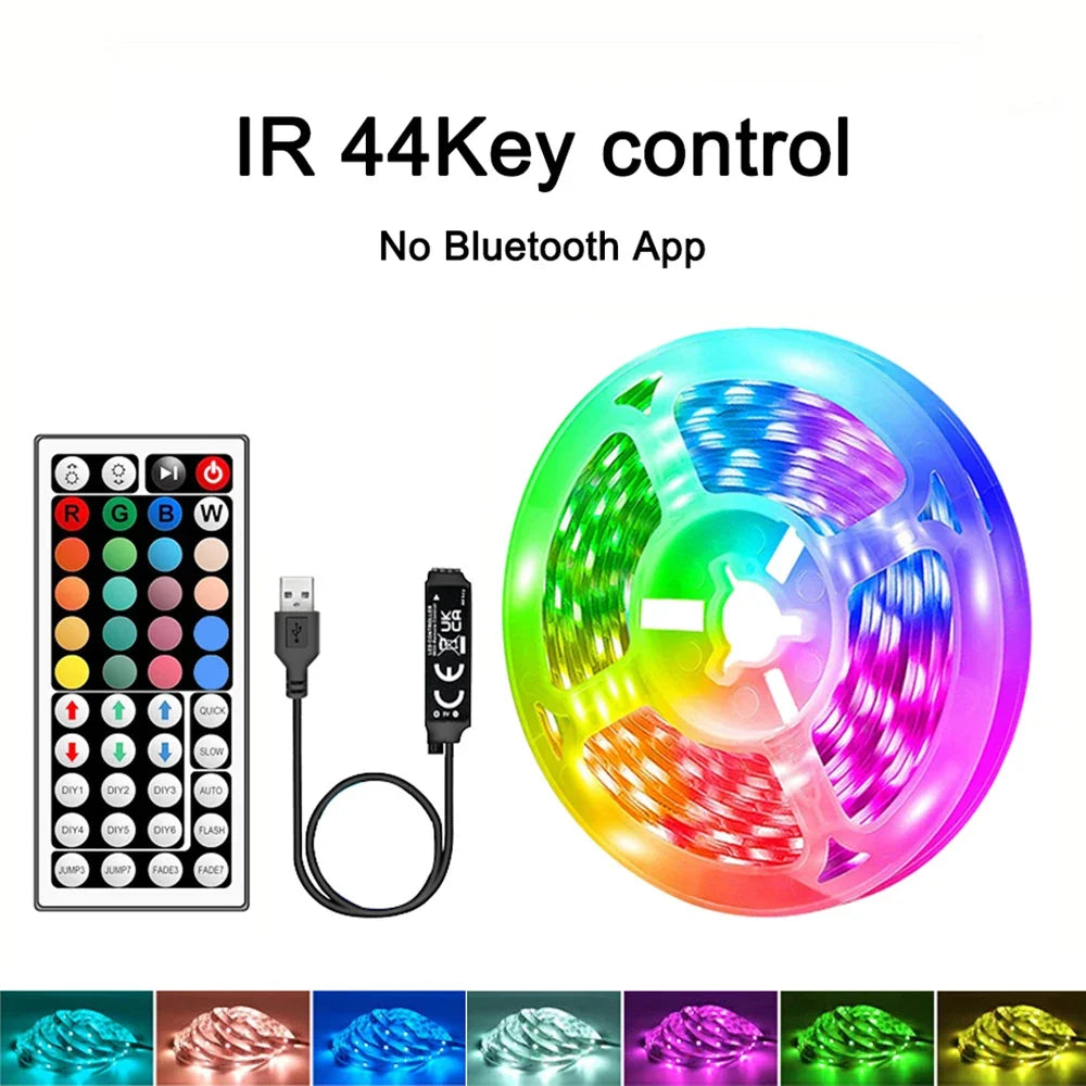40M/131Ft Led Strip Lights APP 44Keys Music Sync Remote Control USB 5V RGB Flexible Tape for Room Decoration TV Backlight Diode