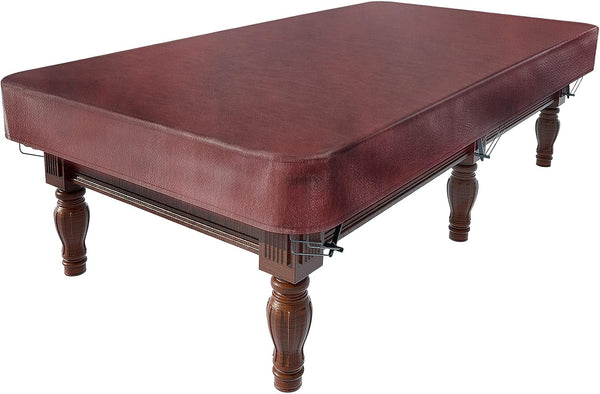 Pool Table Cover 8 Feet Leather/Brown/Waterproof Billiard Table Covers, 8Ft Pool Table Covers Outdoor for Billiard Pool Table