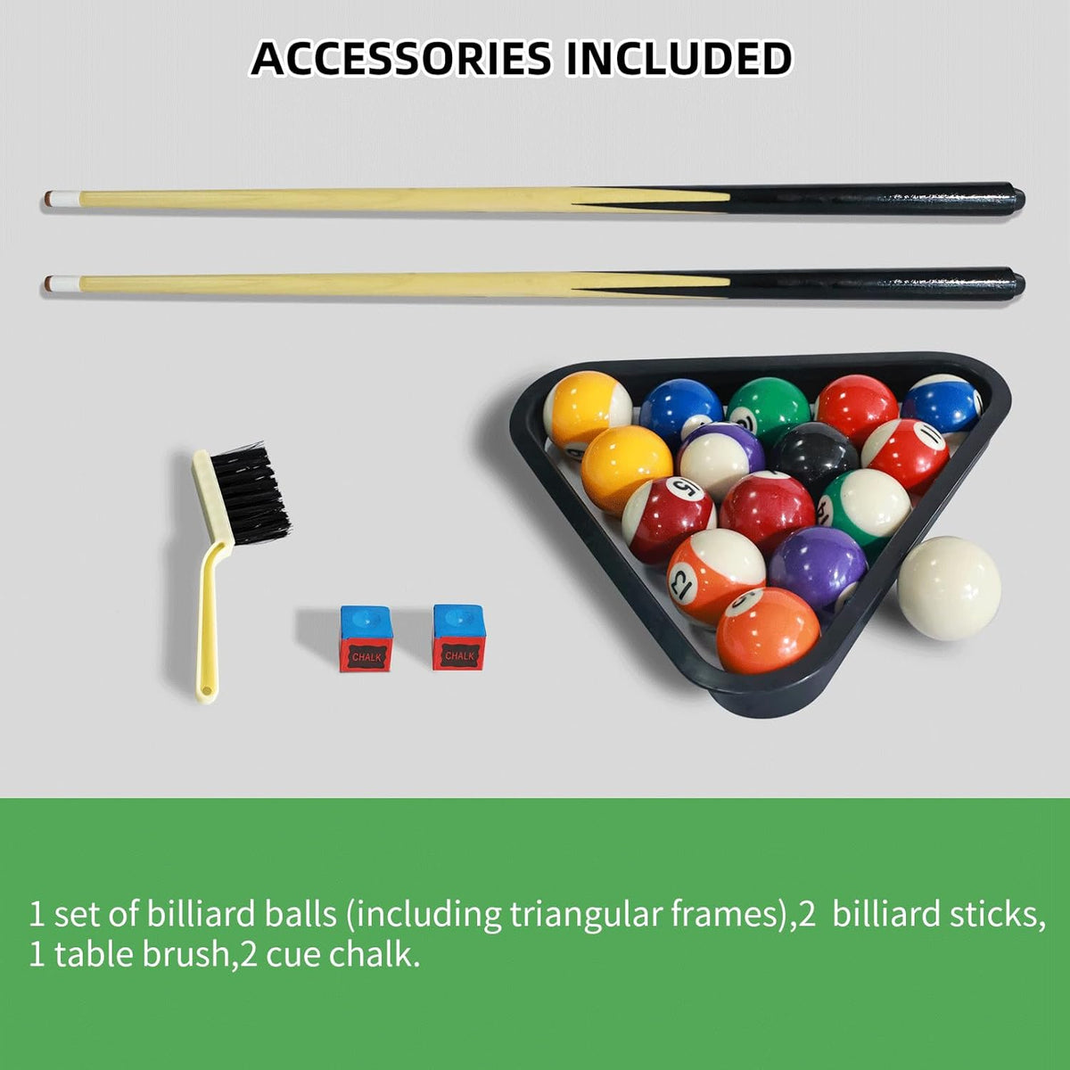 36 Inch Mini Pool Table, Portable Pool Arcade Game Table for Living Room, Equipped with Cue Sticks, Chalk, Brush and Tripod, Perfect for Home Entertainment