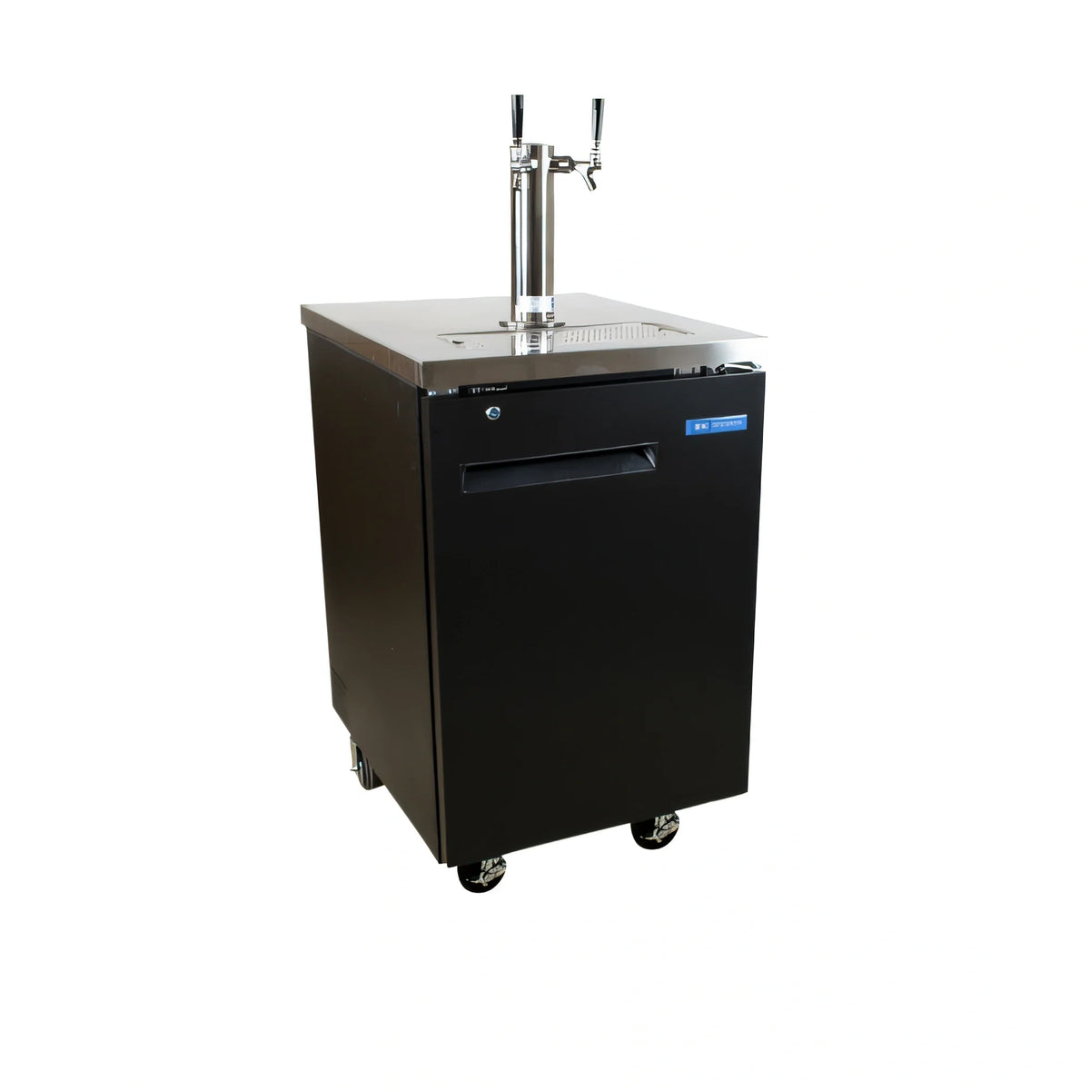 BK Resources DBC-11-24 24-Inch Single-Door Kegerator Beer Dispenser, 1-Keg Capacity, Double Head Tap, Electronic Control