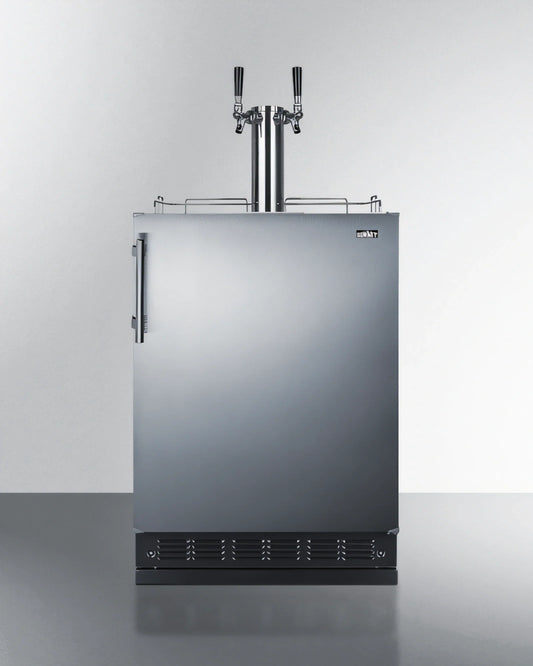 Summit Commercial SBC7BRSCF2 Cold Brew Coffee Kegerator, Dual Tap, 5.3 Cu. Ft., Two 1/6-Keg Capacity, Reversible Stainless Steel Door