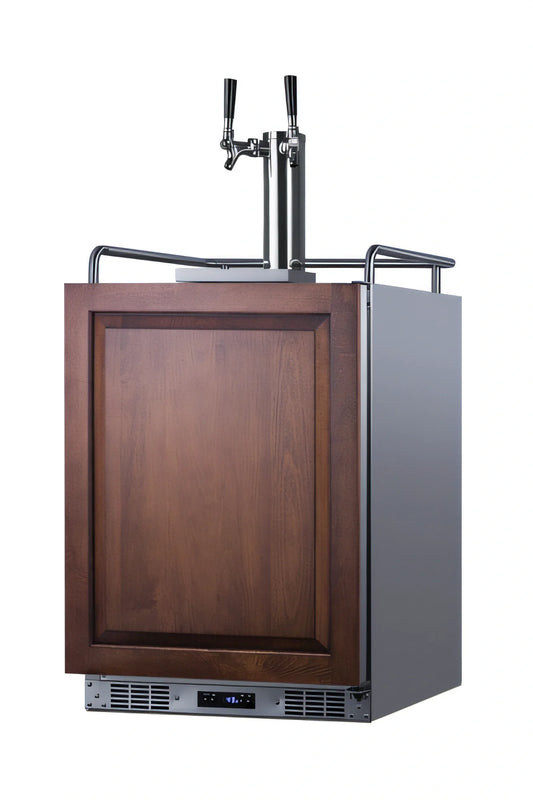 Summit Commercial SBC682PNRTWIN 24-Inch Panel-Ready Stainless Steel Dual-Tap Beer Kegerator, 5.6 Cu. Ft., Built-In/Freestanding