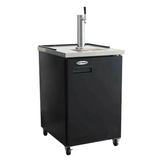 Serv-Ware DD24-1-HC 24-Inch Single-Tower 1-Faucet Beer Dispenser Keg Cooler, Black, Digital, 7.2 Cu. Ft.