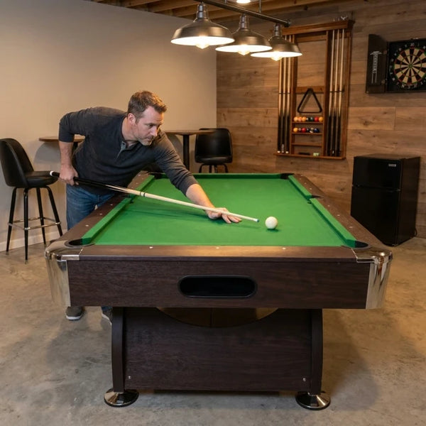 Pool Table Designed for Game Rooms, 8-Foot Full Size, Automatic Ball Return, Complete Accessory Set